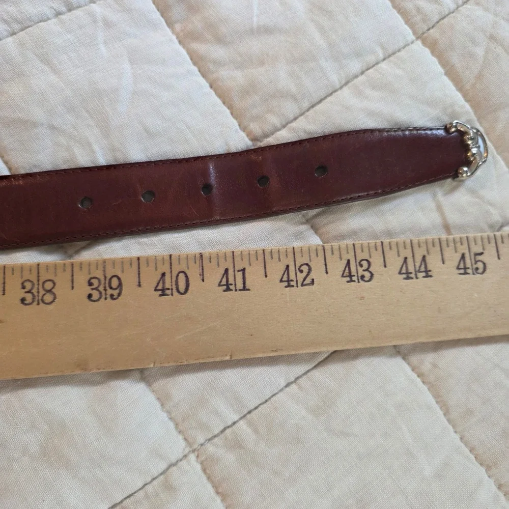 Fossil Leather Belt Womens 44 Brown Good Western Silver Concho BT7766-20605